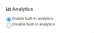 Card with option to enable or disable built-in analytics
